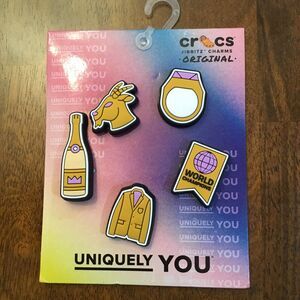 Crocs Jibbitz Winner 5 Pack Uniquely New On Card New 5 Piece Set